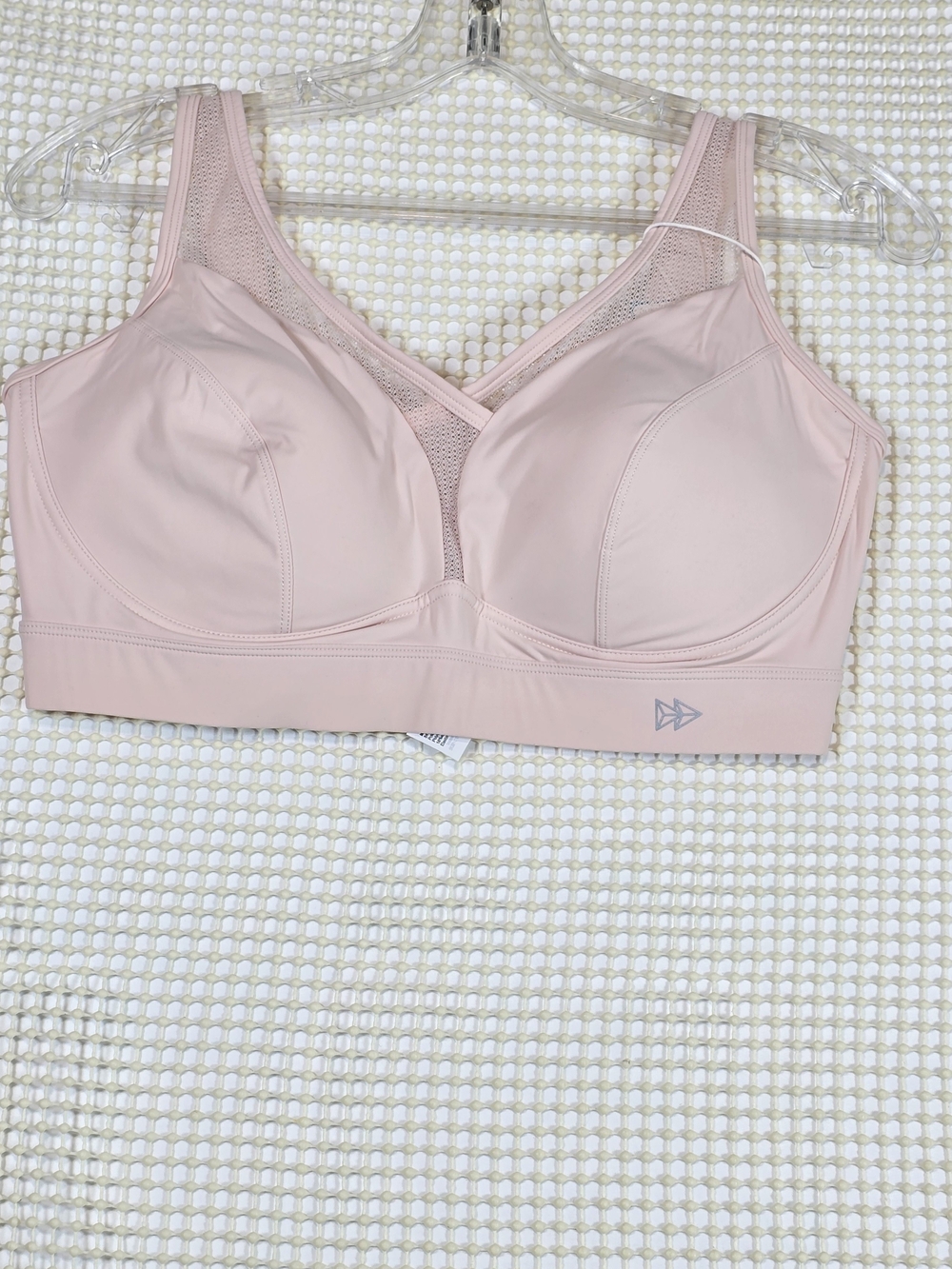 Yvette Light Pink Wireless Support Bra with Mesh Detail Size M